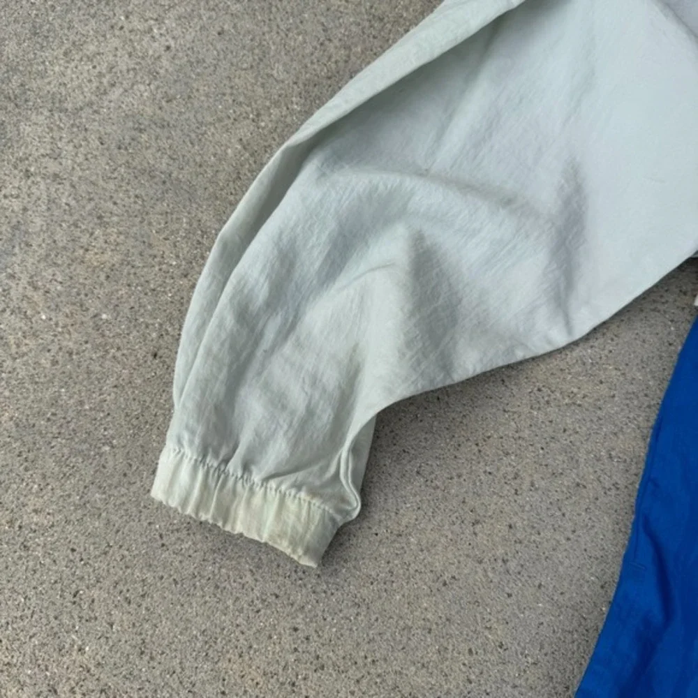 Vintage Reebok Track Jacket Mens X-Large Windbreaker Retro Nylon 90s Grey‎ Blue